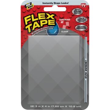 FLEX SEAL Flex Tape Mini Repair Tape (Clear - 2pk) 3 in. x 4 in.