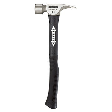 Stiletto 14 oz Titanium Smooth Face Hammer with 18 in. Hybrid Fiberglass Handle