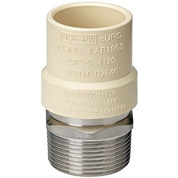 Homeworks Worldwide 3/4 x 3/4 in Slip x MiP 100 psi Transition Adapter