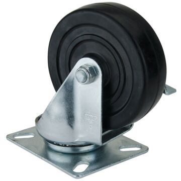 World Casters & Equipment Manufacturing 170 lb 4 in Soft Rubber Swivel Caster