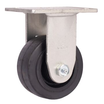 World Casters & Equipment Manufacturing 350 lb 4 in Rubber on Cast Iron Rigid Caster