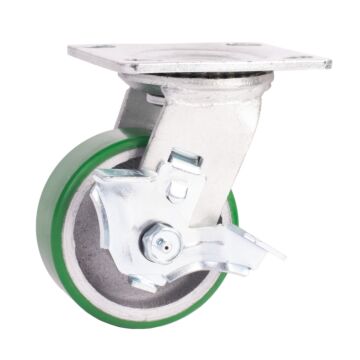 World Casters & Equipment Manufacturing 600 lb 4 in Poly on Cast Iron Swivel Caster