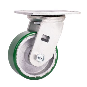 World Casters & Equipment Manufacturing 600 lb 4 in Poly on Cast Iron Swivel Caster