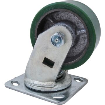 World Casters & Equipment Manufacturing 800 lb 4 in Poly on Cast Iron Swivel Caster