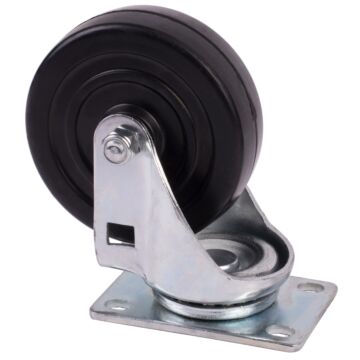 World Casters & Equipment Manufacturing 170 lb 4 in Soft Rubber Swivel Caster