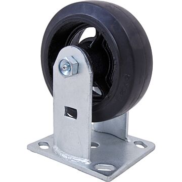 World Casters & Equipment Manufacturing 450 lb 5 in Rubber on Cast Iron Rigid Caster