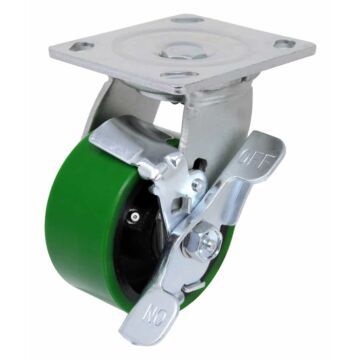 World Casters & Equipment Manufacturing 900 lb 5 in Poly on Cast Iron Swivel Caster