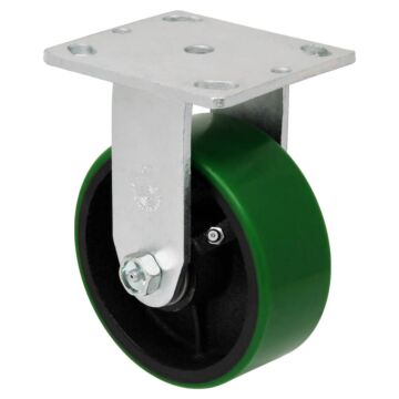World Casters & Equipment Manufacturing 900 lb 5 in Polyurethane on Cast Iron Rigid Caster
