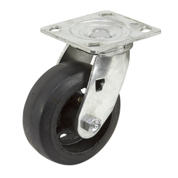 World Casters & Equipment Manufacturing 500 lb 6 in Rubber on Cast Iron Swivel Caster