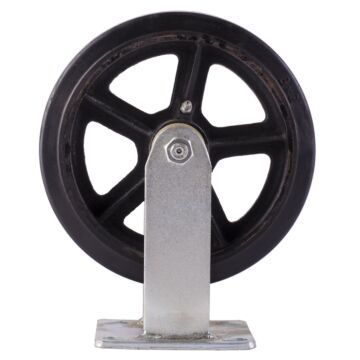 World Casters & Equipment Manufacturing 600 lb 8 in Rubber on Cast Iron Rigid Caster