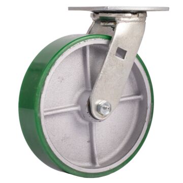 World Casters & Equipment Manufacturing 900 lb 8 in Poly on Cast Iron Swivel Caster