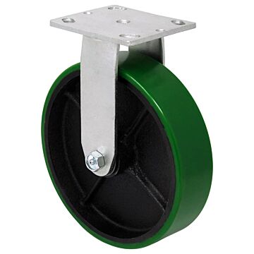 World Casters & Equipment Manufacturing 900 lb 8 in Polyurethane on Cast Iron Rigid Caster