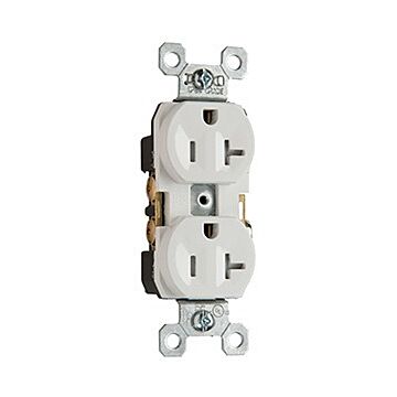 Pass & Seymour 20A 125V Specification Grade Tamper-Resistant Duplex Receptacle, Back and Side Wire, Ivory