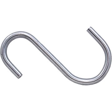 S-Hook Open End .177" x 2-7/8" Carbon Steel Zinc Clear