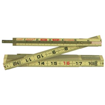 Lufkin 6' x 5/8" Wood Rule Red End® with 6" Slide Rule Extension