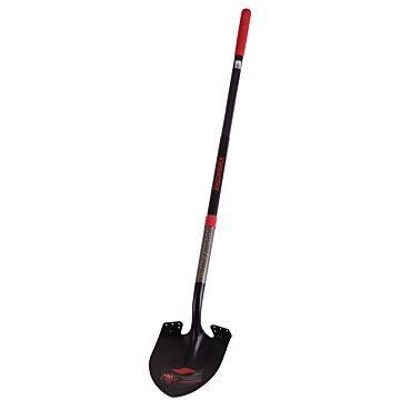 Razor-Back Round Point Shovel with Cushion Grip Fiberglass Handle