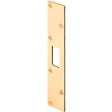 DEFENDER SECURITY Defender Security Polished Brass 1-5/8 In. Deadbolt Security Strike Plate