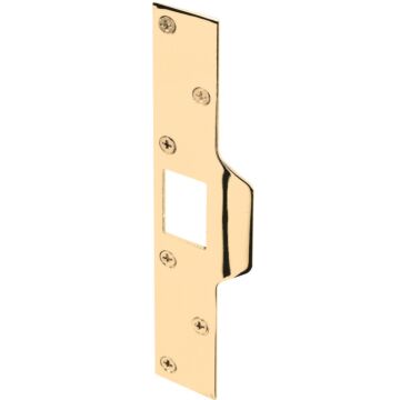 DEFENDER SECURITY Defender Security Polished Brass 1-1/4 In. Lip Security Strike Plate
