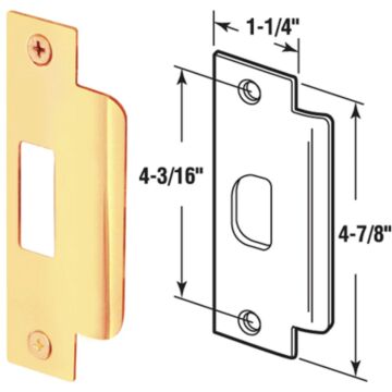 DEFENDER SECURITY Defender Security Polished Brass 1-1/4 In. Lip Strike Plate