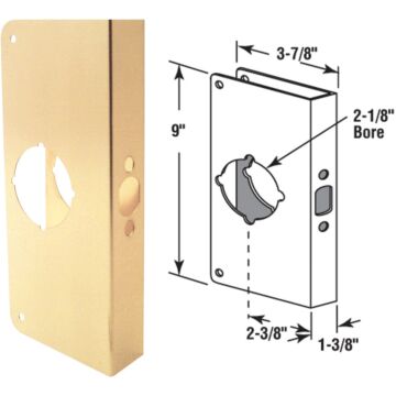 DEFENDER SECURITY Defender Security 1-3/8 In. x 2-3/8 In. Brass Door Reinforcer