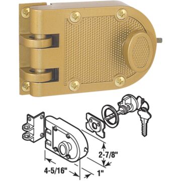 DEFENDER SECURITY Defender Security Brass Single Cylinder Single Rim Deadlock, Jimmy-Resistant