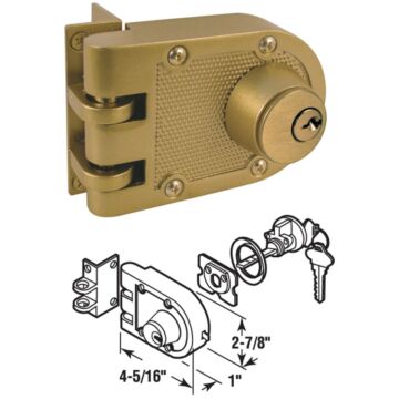 DEFENDER SECURITY Defender Security Brass Double Cylinder Single Rim Deadlock, Jimmy-Resistant