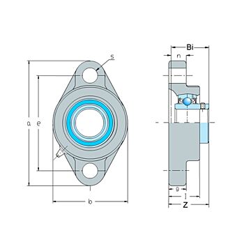 KML 1 in 125 mm Cast Iron 2-Bolt/Hole Flange Mount Ball Bearing