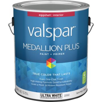 Valspar Medallion Plus Interior Paint & Primer (Eggshell - Ultra White) 1 gal