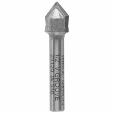 Vermont American 90-Degree x 1/2 In. Carbide Tipped V-Groove Bit