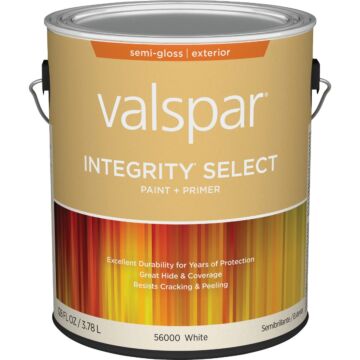 Valspar Integrity Select Exterior Paint & Primer (Semi-Gloss - White) 1 gal