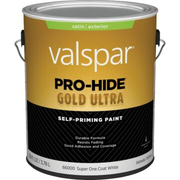 Valspar Pro-Hide Gold Ultra Latex Self-Priming Exterior Paint (Satin - White) 1 gal