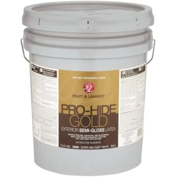 Valspar Pro-Hide Gold Ultra Latex Self-Priming Exterior Paint (Semi-Gloss - White) 5 gal