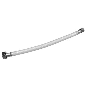 Jones Stephens 3/8" x 1/2" OD x FIP Braided Nylon Faucet Connector 16" Length