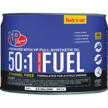 VP Racing Fuels 50:1 Ethanol-Free Gas & Oil Pre-Mix - 2-1/2 gal