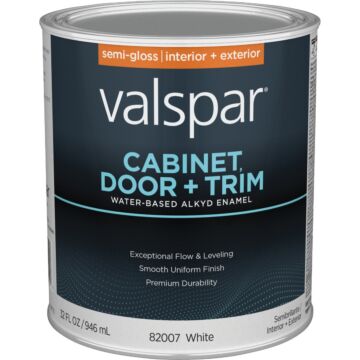 Valspar Cabinet, Door, & Trim Oil-Enriched Enamel (Semi-Gloss - White Base) 1 qt.