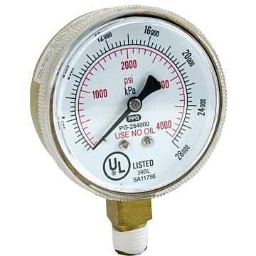 Best Welds® 2-1/2 in 4000 psi 1/4 in NPT Replacement Pressure Gauge