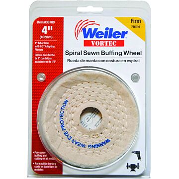 Weiler 4"BUFFING WHEEL SPIRAL SEWN 1"-1