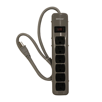 Southwire 41386 - POWERSTRIP- 6 OUTLET METAL 5' CORD (4+2)