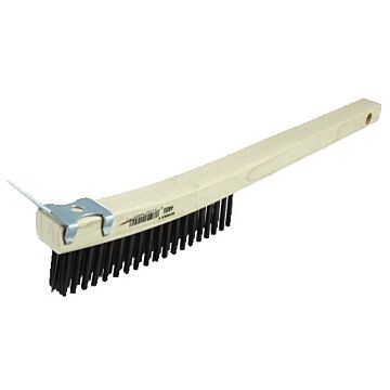 Weiler Hand Wire Scratch Brush w/ Curved Handle & Scraper