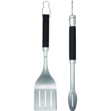 Weber Precision Non-Slip Grip SS Grill Tongs & Spatula Set (2pc)