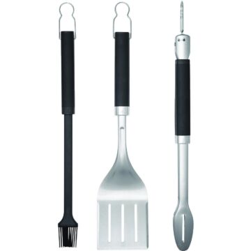 Weber Precision Non-Slip Grip SS Grill Tool Set (3pc)
