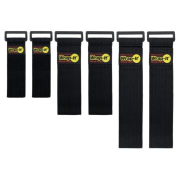 Wrap-It 9/12/18 in Poly BlackSuper-Stretch Assorted Storage Strap