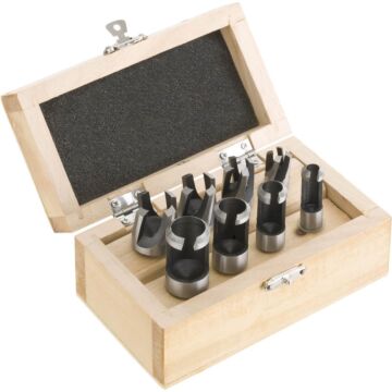 Shop Fox 8 Pieces Includes 1/4 in 3/8 in 1/2 in and 5/8 in Carbon Steel Deluxe Plug Cutting Set