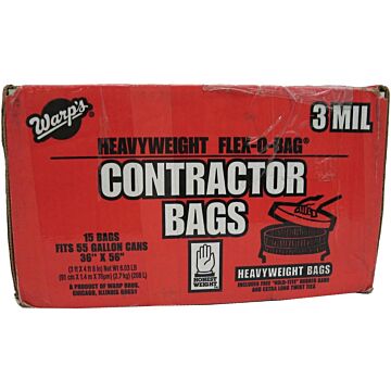 Warps Contractor Trash Bag (15pk) 55 gal