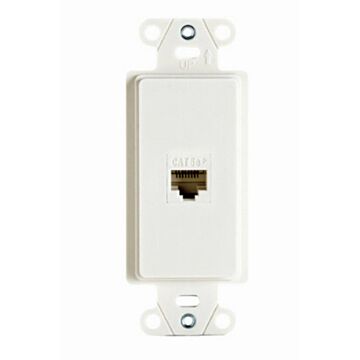 Pass & Seymour White Strap Cat5e Wall Jack