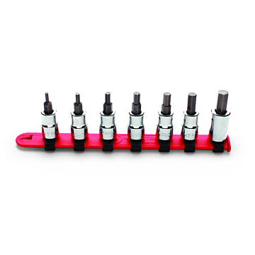Wright Tool 3/8" Drive 7 Piece Set - Hex Bit Sockets w/Standard Bit, 1/8" - 3/8"