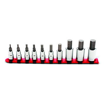 Wright Tool 3/8" & 1/2" Drive 10 Piece Set - Hex Bit Sockets w/Standard Bit, 1/8" - 5/8"