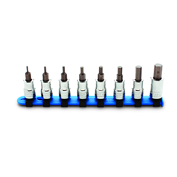 Wright Tool 3/8" Drive 8 Piece Set - Hex Bit Sockets w/Standard Metric Bit, 2mm - 10mm