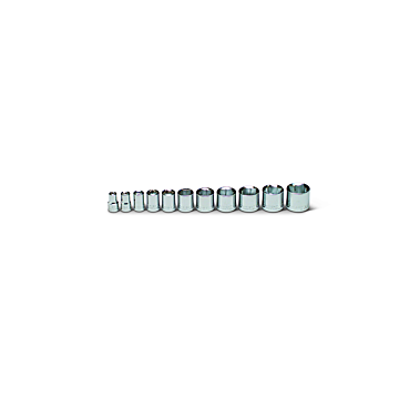 Wright Tool 3/8" Drive 11 Piece Set - 8 Point Standard Sockets, 1/4" - 7/8"