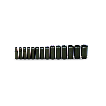 Wright Tool 1/2" Drive 14 Piece Set - 6 Point Deep Impact Sockets, 3/8" - 1-1/4"